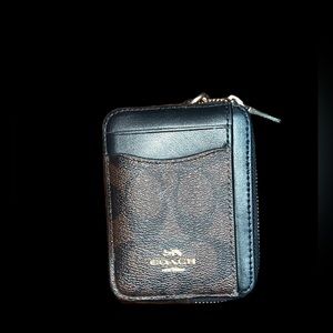 Coach wallet, brown and black leather